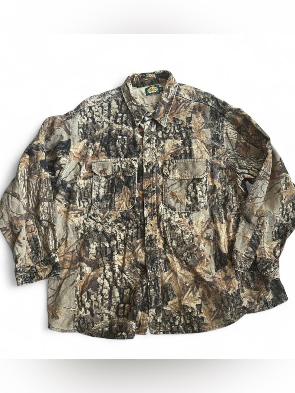 Vintage Cabela's Men's Camouflage Lightweight Shirt Jacket - Brown, Tan, Green